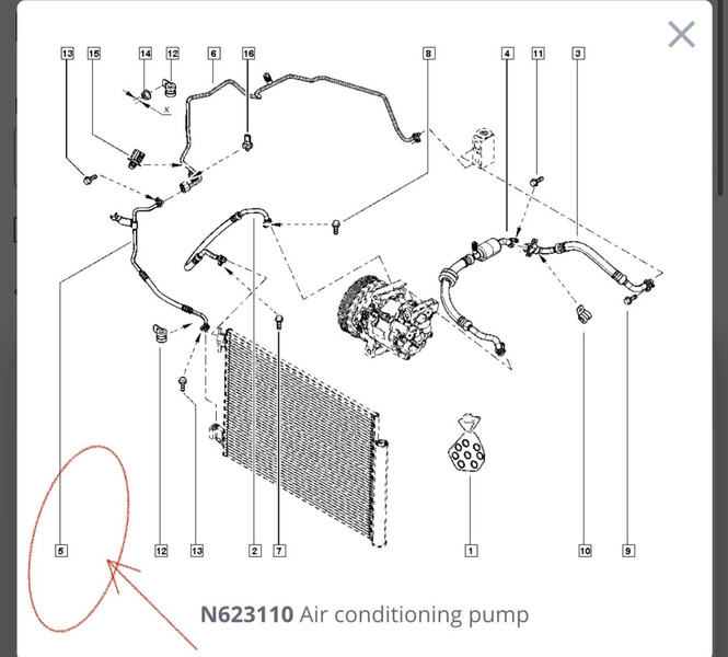 Трубка кондиціонера Renault Sandero 2  2014 1.2 Бензин 