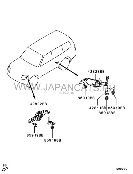 Датчик уровня кузова передний 8651A064   Mitsubishi Pajero, Mitsubishi Pajero Wagon