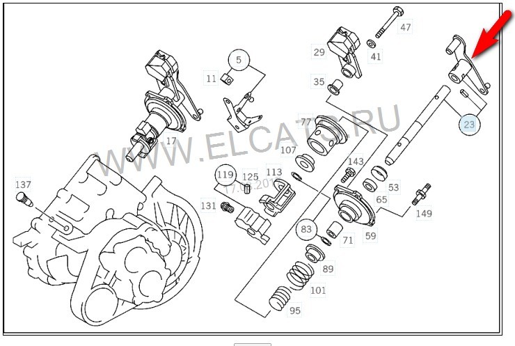 Рычаг переключения передач A0002605138   Mercedes Vito