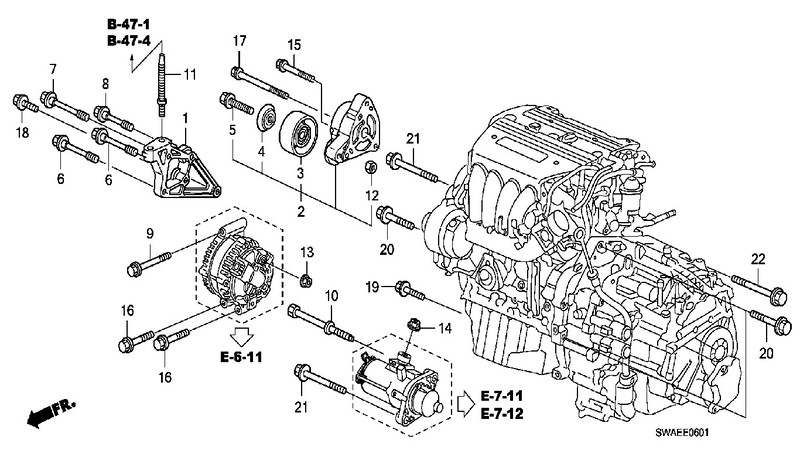 Кронштейн опоры двигателя 90041-RRA-A00   Honda CR-V