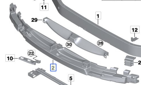 Абсорбер переднего бампера BMW X1 28iX 2016 3.0 Бензин Львов
