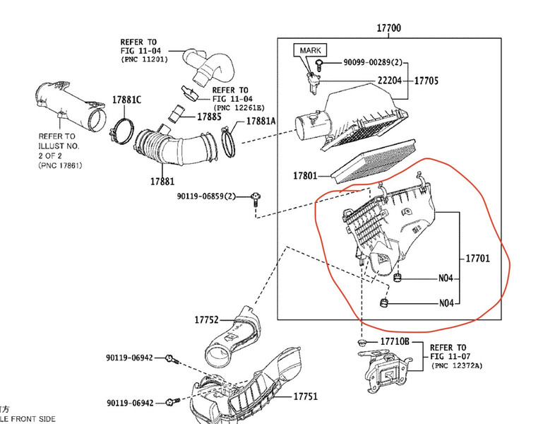 Корпус воздушного фильтра Lexus NX 2016 г.  2.0 л бензин Одесса