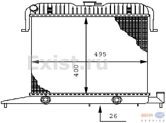 Радиатор 63041   Opel Omega
