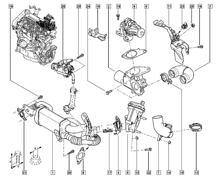 Прокладки клапана егр и охладителя егр Renault Kangoo  2016 1.5 Дизель Черкассы