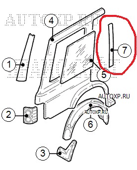 Накладка заднего правого стекла в крыле передняя Land Rover Range Rover Vogue 2005 4.4 Бензин Донецк