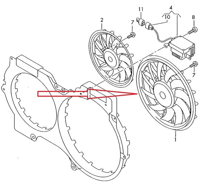 Вентилятор охлаждения двигателя 8K0 959 455 G   Audi A4, Audi A6, Audi Q5
