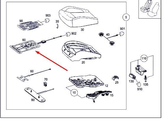 Датчик присутствия пасажира Mercedes-Benz M-Class W166  2012 3.0 Дизель Днепр