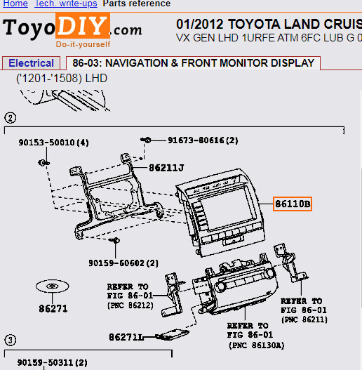 Автомагнітола 86110-60500   Toyota Land Cruiser