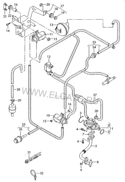 Клапан обратный 046 905 291 A   Audi A6, Seat Alhambra, Volkswagen T5 (Transporter)