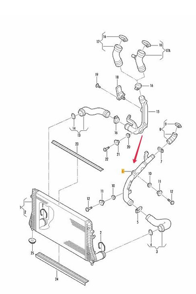 Патрубок интеркулера 1K0145762FQ   Volkswagen Golf, Volkswagen Jetta