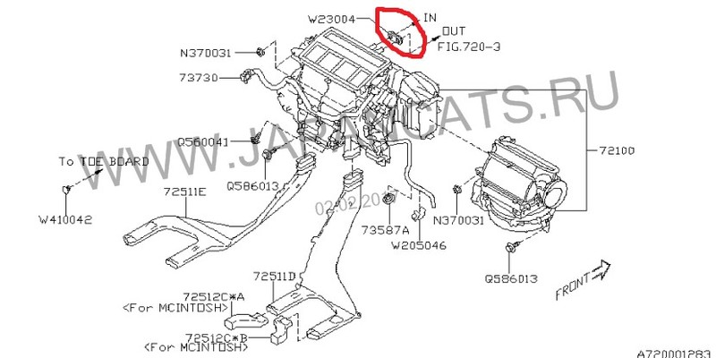 Резинка на трубки печки Subaru Outback  2011 універсал 2.5 Бензин 
