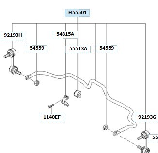 Торсион задний 555103E100   Kia Potentia, Kia Rio, Kia Sorento