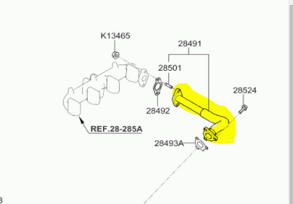 Трубка egr Kia Sorento JC52 2008 2.5 Дизель Борисполь
