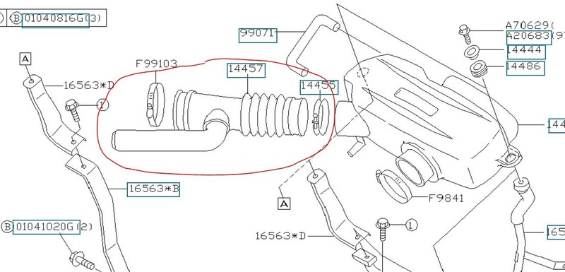 Шланг воздухозаборника Subaru Legacy  1998 2.5 Бензин Киев