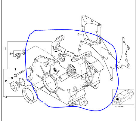 Крышка цепей грм передняя (алюминий) BMW X5 E53  2001 3.0 Дизель Борисполь