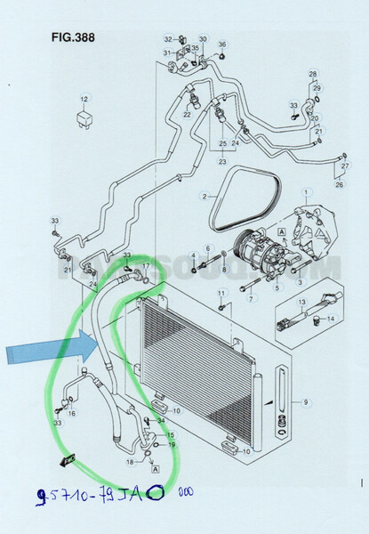 Трубка кондиціонера Suzuki SX4  2007 