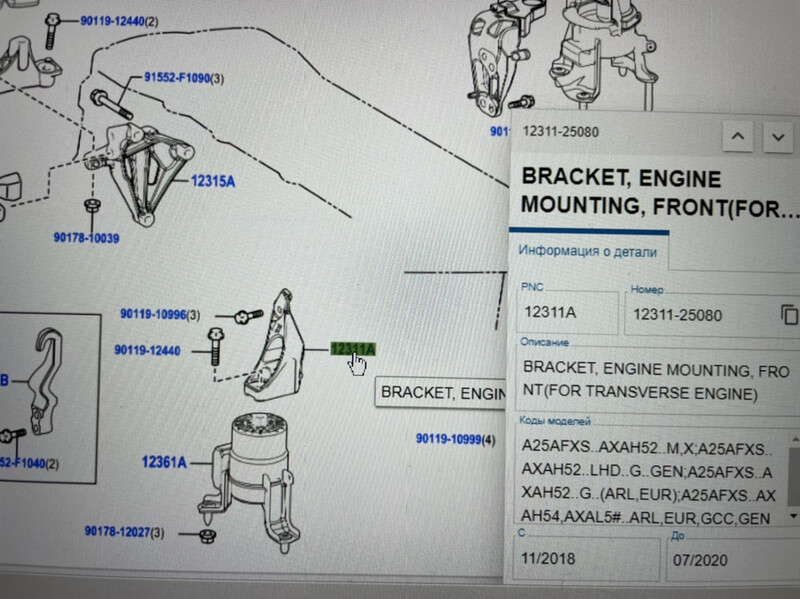 Кронштейн передней подушки двигателя Toyota RAV4  2019 2.5 Гибрид Киев