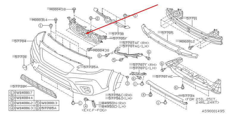 Кронштейн кріплення переднього бампера верхній Subaru Outback 2021 г.  2.5 л бензин Днепр