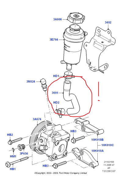 Гідравлічний шланг кермового управління 1317039   Ford C-Max, Ford Focus
