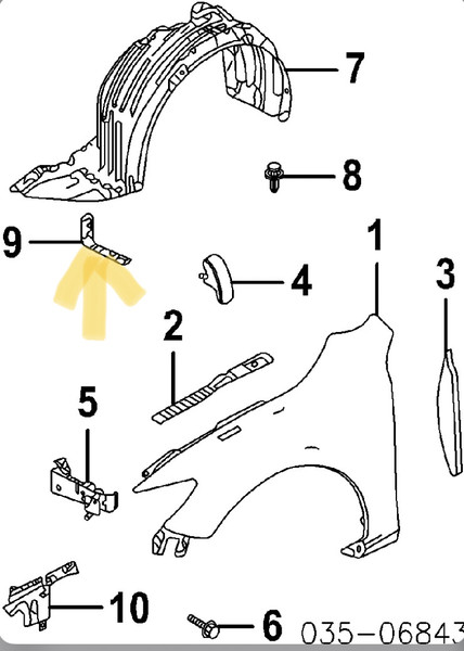 Дефлектор подкрылка r-l Mazda 6  2014 2.5 Бензин Хмельницкий