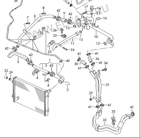 Шланги системы охлаждения 7L6122073E   Volkswagen Touareg
