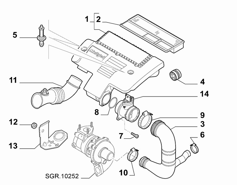 Воздухозаборник Fiat Doblo универсал 2013 г.  1.3 л дизель Краматорск
