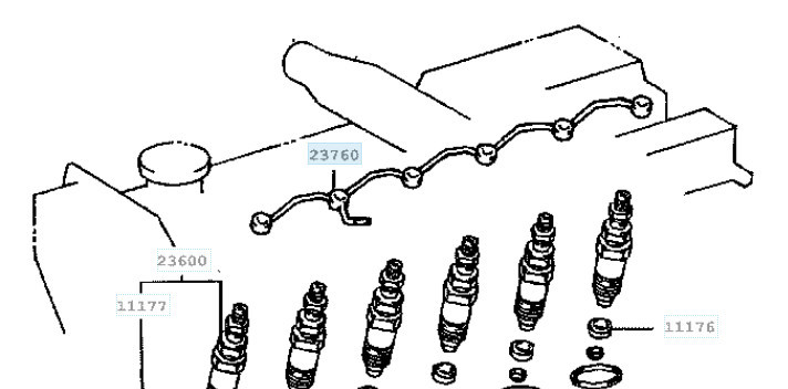 Трубка паливопроводу 23761-17010   Toyota Land Cruiser