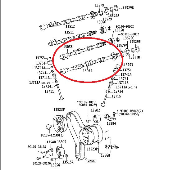 Распредвалы левая сторона Lexus RX  2004 3.3 Бензин 