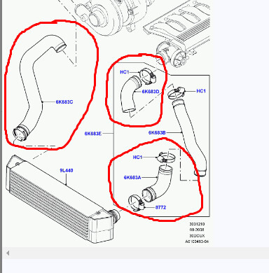 Патрубоки интеркулера Land Rover Range Rover  2003 3.0 Дизель Одесса