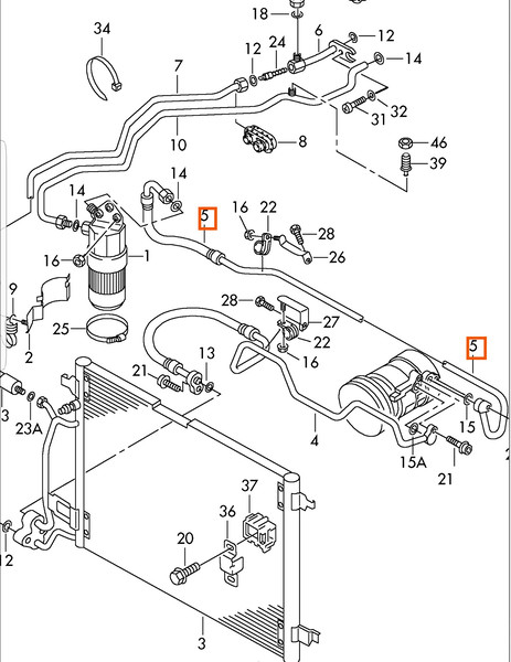 Шланг хладагента Audi A6 B5 2004 универсал 2.5 Дизель Одесса