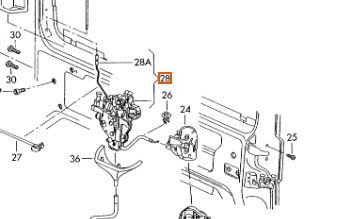 Замок сдвижной двери 2K0843654BD   Volkswagen Caddy