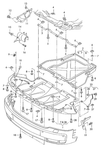 Планка крепления защиты Audi A6 C6  2005 2.0 Дизель Ужгород