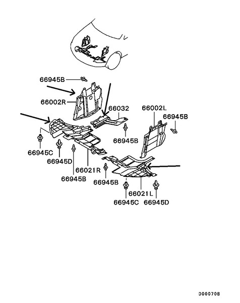 Пластик под бампер Mitsubishi Outlander 2005 г.  2.0 л бензин Кривой Рог