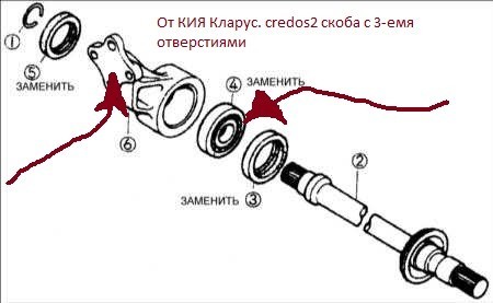 Подшипник промежуточной опоры карданного вала Kia Clarus  1998 1.8 Бензин Одесса