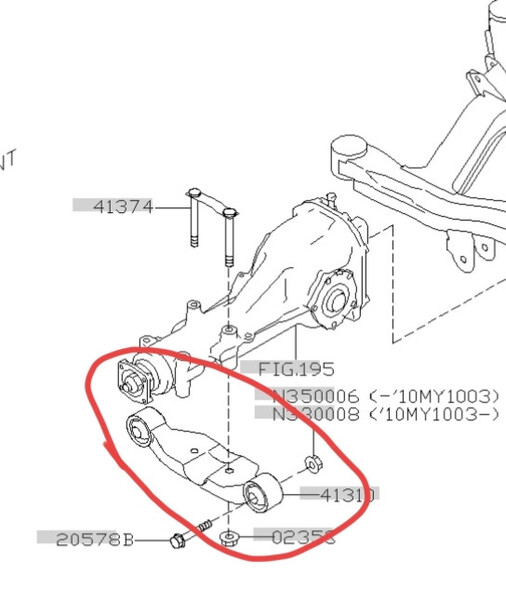 Сайлентблок Subaru Tribeca  2006 3.0 Дизель 