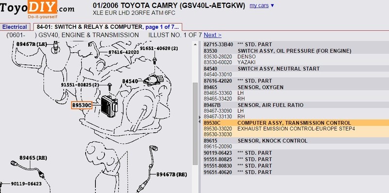 Блок управления АКПП 89530-33030   Toyota Camry