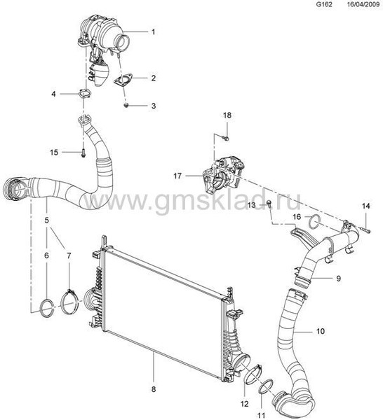 Шланг промежуточного охладителя, выпускной канал Opel Insignia A  2009 универсал 2.0 Дизель Киев