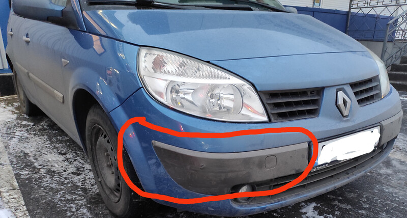 Правая накладка переднего бампера Renault Scenic 2  2006 1.6 Бензин Винница