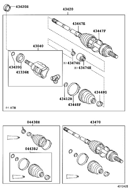 Полуось левая в сборе 4342005310   Toyota Avensis