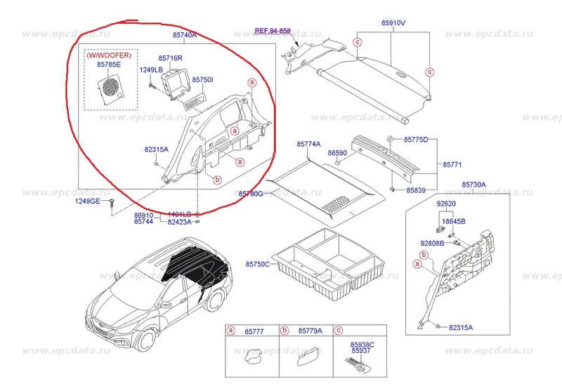Внутренняя панель багажного отсека правая Hyundai ix35  2012 2.0 Дизель Харьков
