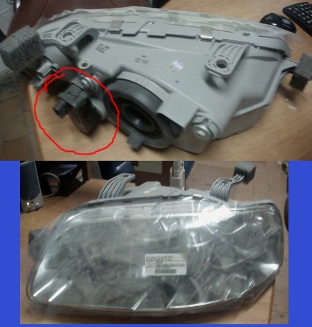 Фара дальнего света в сборе 96540255   Chevrolet Aveo