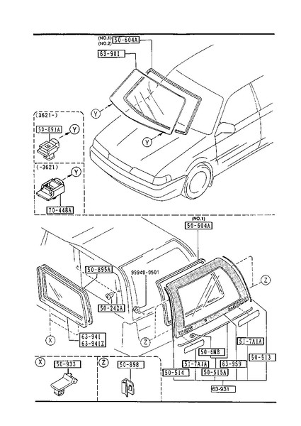 Ущільнювач лобового скла GJ21-50-894   Mazda 626