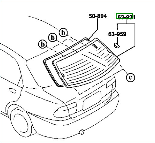 Стекло заднего окна Mazda 323  1994 1.5 Бензин 
