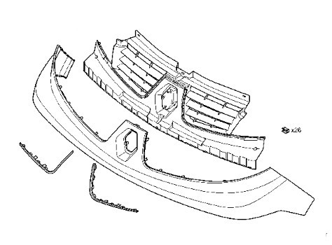 Решетка радиатора Renault Trafic 2007 г.  2.0 л дизель Бахмут