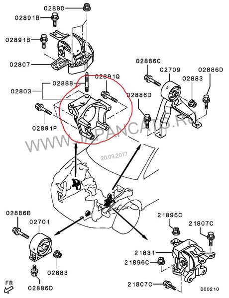 Кронштейн двигателя Mitsubishi Outlander XL  2008 3.0 Бензин Одесса