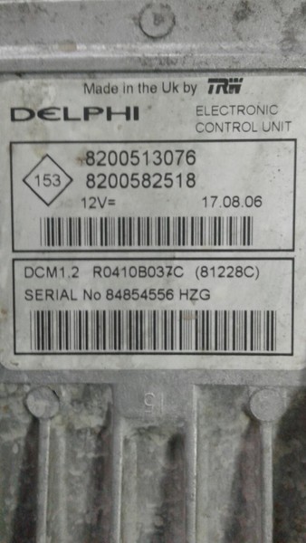 Електронний блок керування двигуном R0410B037C   Renault Kangoo