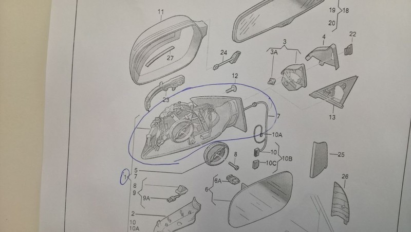 Корпус зеркала левого 8R1 857 409 K 01C   Audi Q5