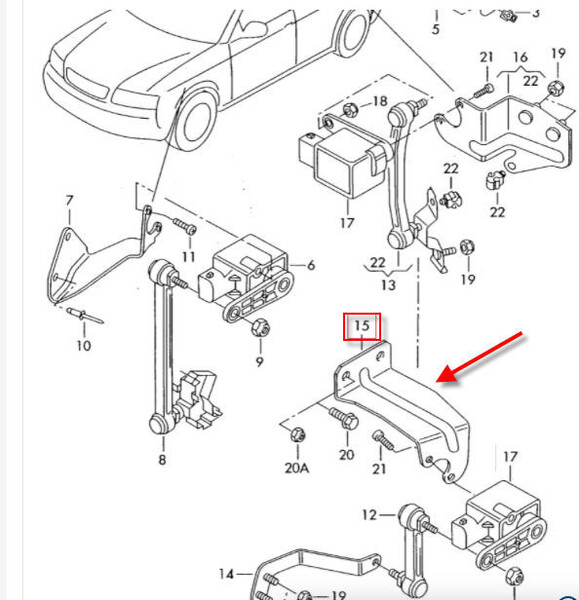 Кронштейн датчика дорожного просвета Audi A6 C5  2003 2.5 Дизель 