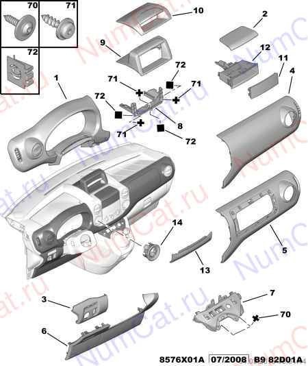 Накладка консоли Peugeot Partner 2008 г.  1.6 л дизель Ровно