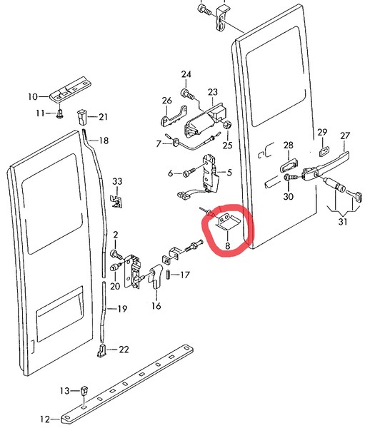 Планка задней двери Volkswagen LT  2004 2.5 Дизель 